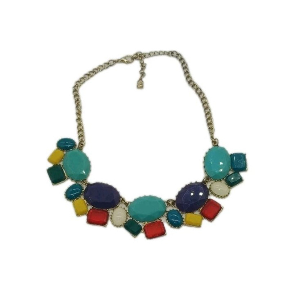 You and I Cluster Acyrlic Rhinestone Statement Necklace